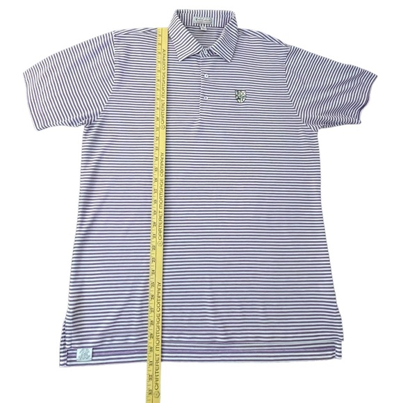 Peter Millar Large L Summer Comfort Golf Polo Shirt Hamilton Farm Purple Striped - Picture 12 of 16